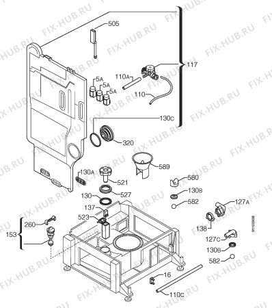 Взрыв-схема посудомоечной машины Zanussi DTI6759E - Схема узла Water softener 066